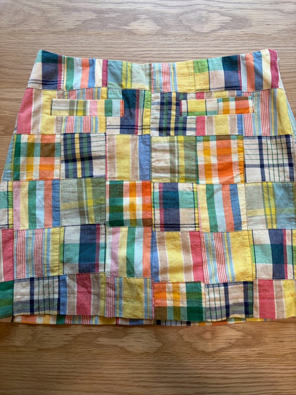 vintage y2k J. Crew Multicolor Patchwork Mini Skirt
